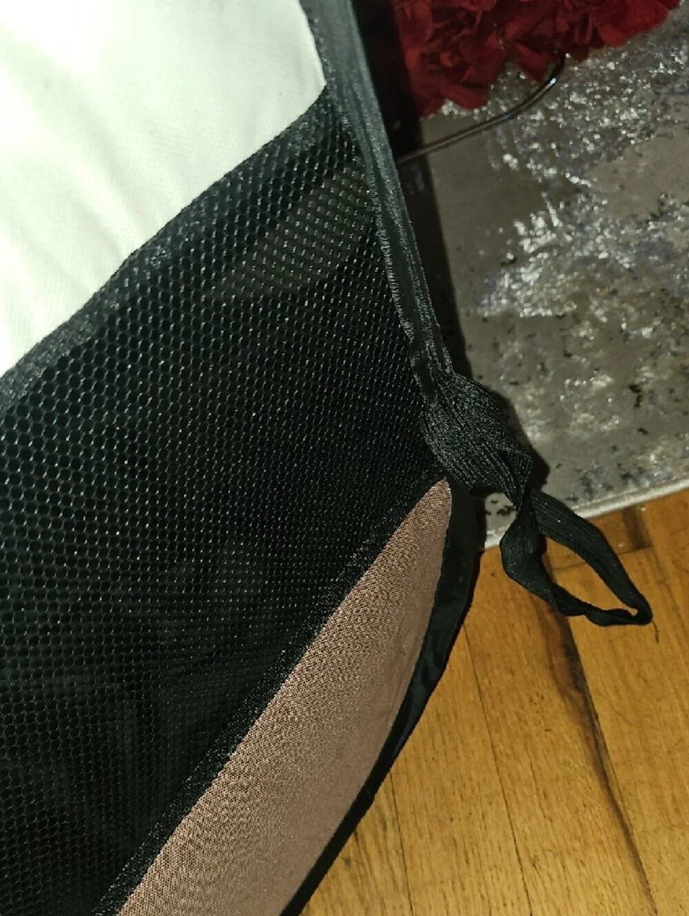 Collapsible Mesh Small Pet Playpen - Black and Cream Like NEW